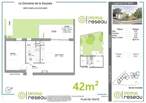 t2 à la vente -   85470  BRETIGNOLLES SUR MER, surface 42 m2 vente t2 - UBI464989109